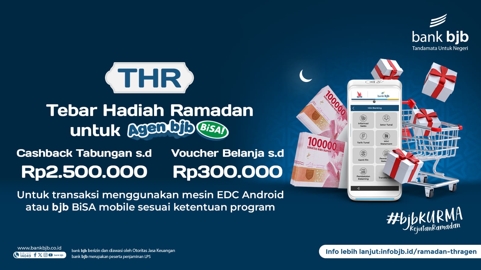 bank bjb Hadirkan Program THR (Tebar Hadiah Ramadan) dan KETUPAT (Kesempatan Untung Berlipat) Agen bjb BiSA!