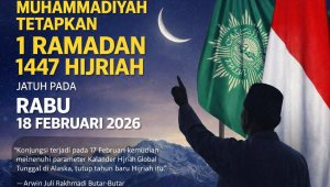 Muhammadiyah Tetapkan 1 Ramadan 1447 H Jatuh 18 Februari 2026, Ini Penjelasan Ilmiahnya Muhammadiyah Tetapkan 1 Ramadan 1447 H Jatuh 18 Februari 2026, Ini Penjelasan Ilmiahnya