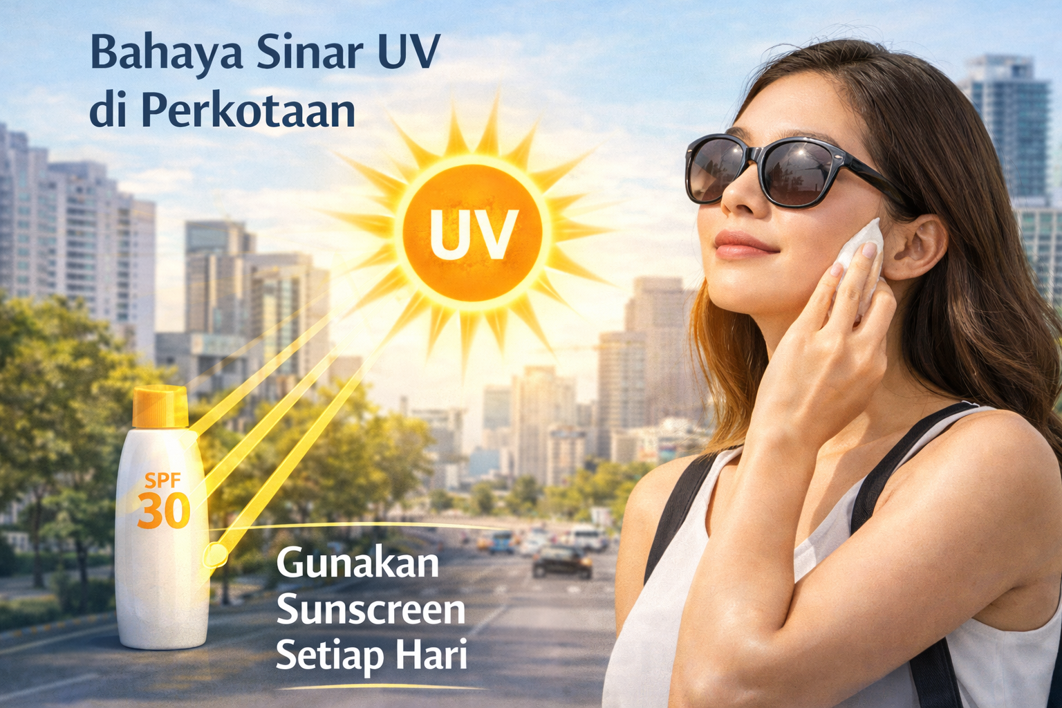 Sunscreen Bukan Hanya untuk Pantai: Ini Bahaya Sinar UV di Dalam Kota