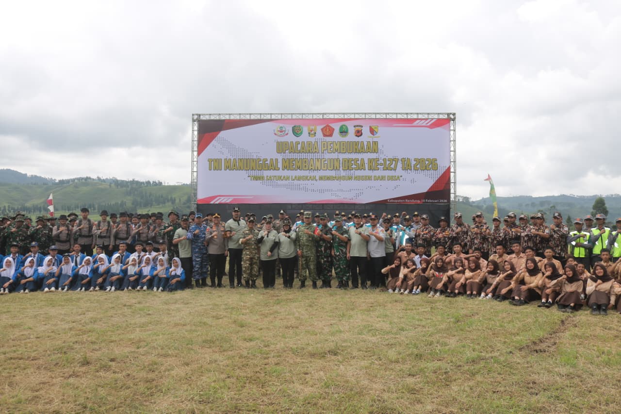 TNI Manunggal Membangun Desa Reguler ke 127 TA. 2026 Kodim 0624/Kab Bandung Resmi Dibuka Bupati Bandung.