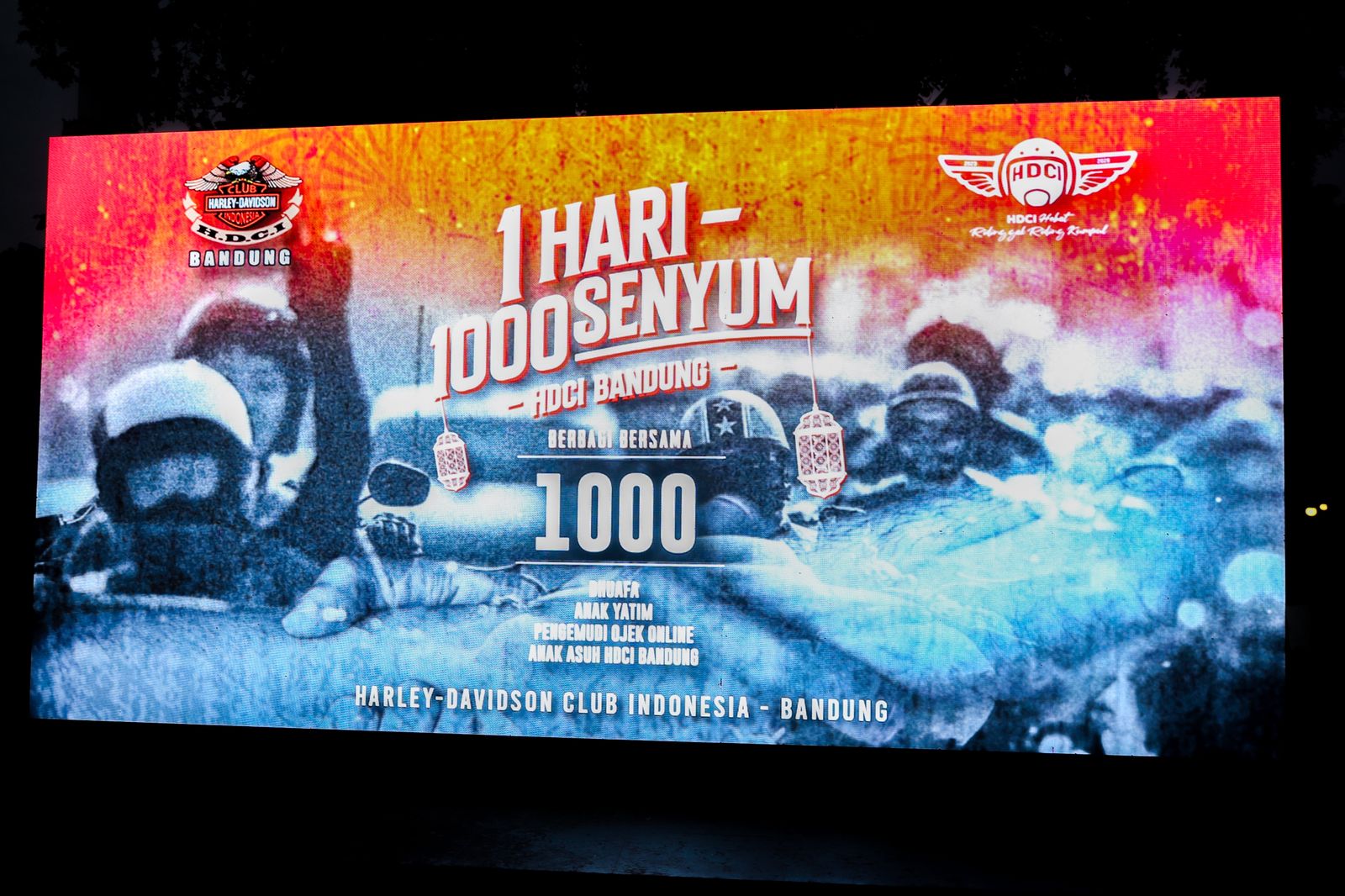 Pendopo Bandung Bergema Deru Motor, HDCI Gelar Aksi Sosial “1 Hari – 1.000 Senyum” Bersama Anak Yatim