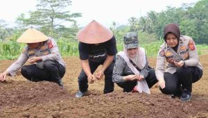 Polres Ciamis Sulap Lahan Tadah Hujan Jadi Pertanian Produktif